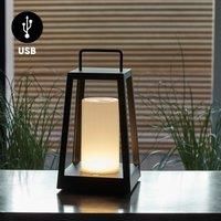 Endon 106800 Tallow LED Table Light, IP44, matt black, portable, rechargeable