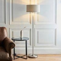 Endon 112232 Highclere Floor Light, brushed chrome, natural