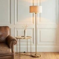 Endon 113461 Highclere Floor Light, vintage brass, natural
