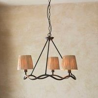 Endon 114212 Wriggle 3 Light, black, natural raffia