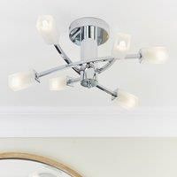 Endon Havana 6 Light Semi Flush Ceiling Fitting Chrome