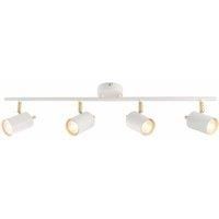 Endon 59933 Gull Matt White and Satin Brushed Brass Bar Spotlight