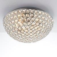 Milo Lighting Acrylic Crystal 3 Light Flush Ceiling Light in Chrome 31cm Dia