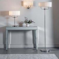 Floor Lamp with White Shade & Steel Base - Nixon