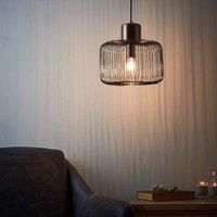 Endon 68986 Nicola Modern Contemporary Decorative Copper Dimmable Pendant Light Wood, Metal IP20 220-240V