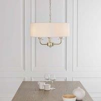 3 Light Pendant in Brass & White Shade - Nixon