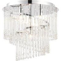 Endon 68698 Camille Modern Contemporary Decorative Chrome Dimmable Flush Ceiling Light Leather, Metal IP20 220-240V