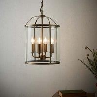 Endon 69455 Lambeth Modern Antique Decorative Antique Brass Dimmable Pendant Light Aluminium, Plastic IP20 220-240V