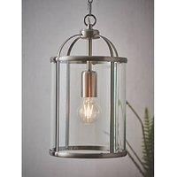 Endon Lambeth Glass Pendant Ceiling Fitting Silver