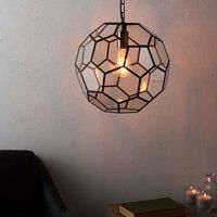 Gold Pendant Light with Antique Brass Geometric Design  Miele