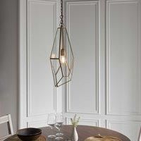Endon Avery Glass Ceiling Fitting Antique Brass Brown