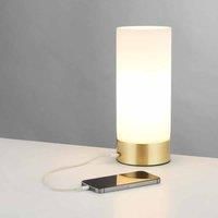 Ensora Lighting Rio USB Table Lamp Brass