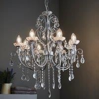 8 Light Chandelier in Chrome & Crystals - Tabitha