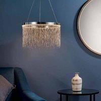Silver Pendant Light with Chrome Chains - Zelma
