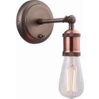 Industrial Design Hall 1Lt Wall Light 40W SW Copper Aged Pewter Material