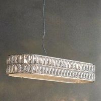Decorative 5Lt Pendant Light 5W Warm White Chrome Plate & Crystal Glass Shade