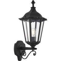 Burford 1Lt Outdoor Uplighter Wall Light IP44 60W - Matt Black Aluminium Body