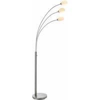 Floor Lamp in Chrome with 3 Lights & Glass Shade  Jaspa