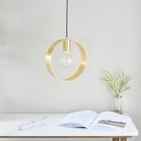 Endon 81921 Hoop Modern Pendant Ceiling Light 1 Light Brushed Brass Hoop Design