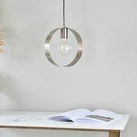 Endon 90454 Hoop Modern Pendant Ceiling Light 1 Light Brushed Nickel Hoop Design