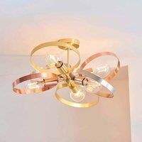 Ensora Lighting Hoop 6 Light Semi Flush Ceiling Light