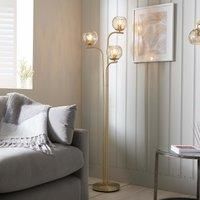 Vogue Arkoma Glass Floor Lamp Brass