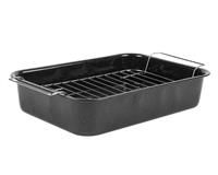 Russell Hobbs CW9161 Romano Vitreous Enamel Roaster and Rack, 34 cm, Black