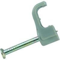 Wickes Twin & Earth Cable Clips - Grey 1.5mm Pack of 100