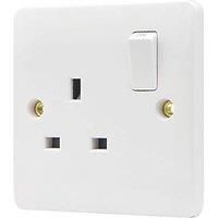 Vimark Pro 13A 1-Gang DP Switched Plug Socket White with White Inserts (636PV)