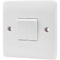 Vimark Pro 10A 2-Gang 2-Way Light Switch White with White Inserts (741PV)