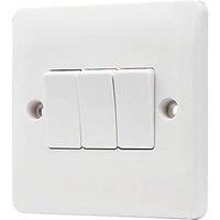 Vimark Pro 10A 3-Gang 2-Way Light Switch White with White Inserts (862PV)