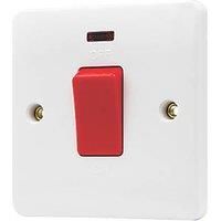 Vimark 50A 1-Gang DP Cooker Switch White with Neon with White Inserts (694PV)