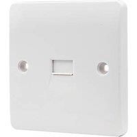 Vimark Pro 1-Gang Slave Telephone Socket White with White Inserts (808PV)