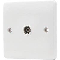 Vimark Pro 1-Gang Isolated Coaxial TV Socket White with White Inserts (359PV)