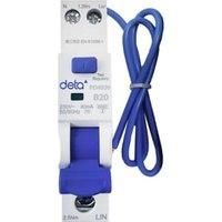 Deta 20A 30mA Type A SP & N B Curve Mini RCBO (778PV)