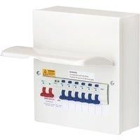 Deta 10-Module 7 Way 100A Mains Switch Consumer Unit with SPD + 6 x RCBOs, 1 x Blanks