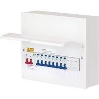 Deta 14-Module 11 Way 100A Mains Switch Consumer Unit with SPD + 8 x RCBOs, 3 x Blanks