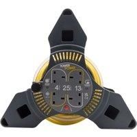 Tower Reel Pro 13A 4 Socket Tri Cable Reel - 25m
