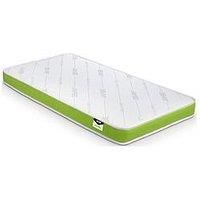 JAY-BE Toddler Anti-Allergy Sprung Mattress, Steel Spring with Hypoallergenic Airflow Fibre, White/Green, Single