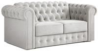 Jay-Be Chesterfield Fabric 2 Seater Sofa Bed - Light Grey