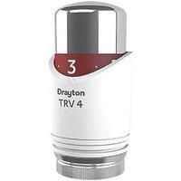 Drayton TRV4 Classic Thermostatic Radiator Valve HEAD ONLY Chrome & White