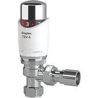 Drayton TRV4 Chrome Angled Thermostatic Radiator Valve with Auto-Balancing Technology 15mm x 1/2" (881RG)