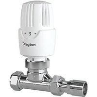 Drayton RT414 White Straight Thermostatic Radiator Valve with Auto-Balancing Technology 15mm x 1/2" (213RG)