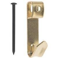 Picture Hooks Single Brass Plated with Pins Pack 100