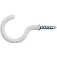 Wickes Round Cup Hook - White Pack of 25