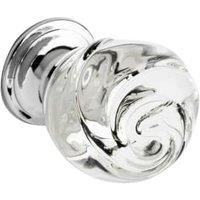 Wickes Rose Shaped Glass Door Knob - Chrome 30mm Pack of 4
