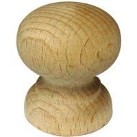Wickes Shaped Door Knob - Beech 33mm Pack of 4