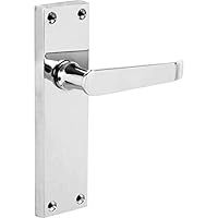 Designer Levers Victorian Straight Lever Door Handles, Long Latch Door Handle Set - Polished Chrome - 1 Pair