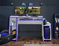 Virtuoso Gaming Power On Gaming Desk, Blue/White, Large