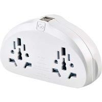 Go Travel World Duo Eathed Adaptor with Twin USB Ports for use with European Sockets (Adapter Ref 631)